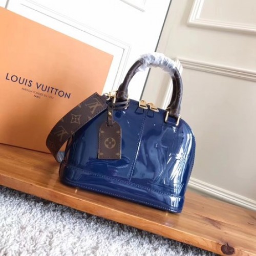 Louis Vuitton Monogram Vernis ALMA BB M54704 Albastru