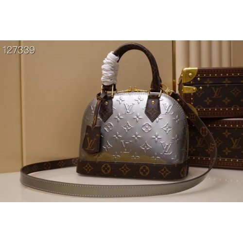 Geantă Louis Vuitton Monogram Vernis Alma BB M91606 Argintiu