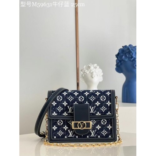 Geantă Louis Vuitton Monogram denim DAUPHINE MM M59483 Bleumarin