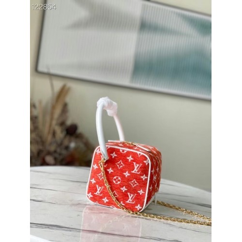 Geantă Louis Vuitton Monogram jacquard din catifea m46212 roșie