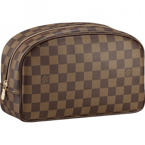 Geantă de toaletă Louis Vuitton Damier Ebene din pânză, nouă și ieftină, 25 N47624