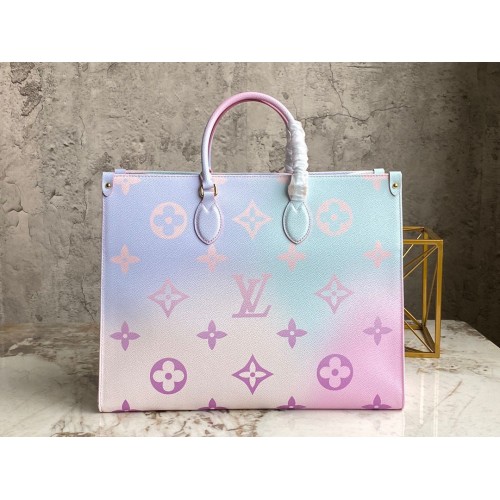 Geantă Louis Vuitton ONTHEGO GM Dip Dye Pastel M46076 Roz și Albastru