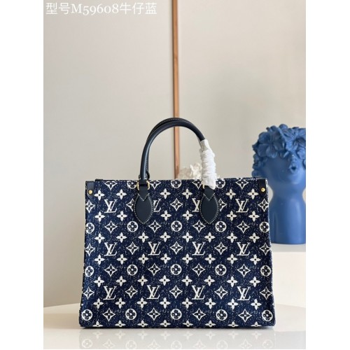 Geantă Louis Vuitton ONTHEGO Denim MM M59608 Bleumarin