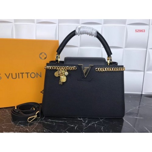 Louis Vuitton Original Leather CAPUCINES PM M52963 Negru