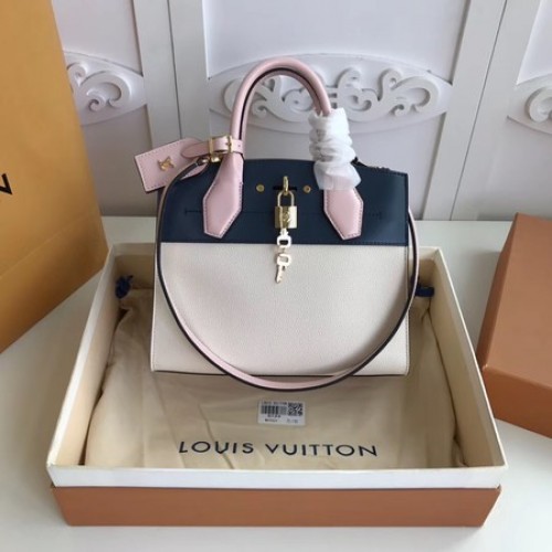Louis Vuitton Original Leather CITY STEAMER Mini M55062 Negru și Alb