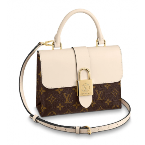Louis Vuitton Geantă originală din piele LOCKY BB M44653 crem