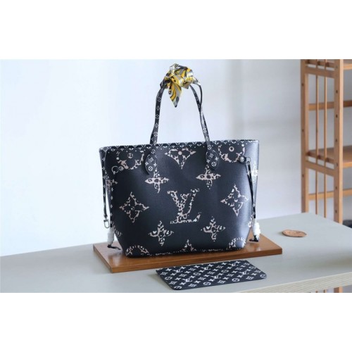 Geantă Louis Vuitton Original Monogram Canvas NEVERFULL M41177 neagră