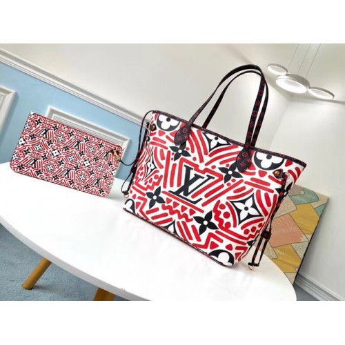 Louis Vuitton Original Monogram Canvas NEVERFULL M44676 roșu