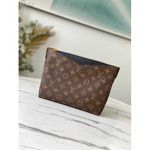 Geantă de mână Louis Vuitton Original Monogram Canvas cu fermoar M64125 neagră