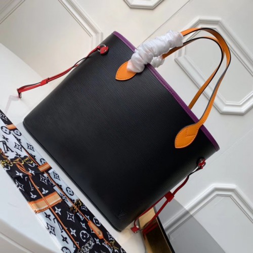 Geantă Louis Vuitton Original Neverfull Epi Leather MM M54185 neagră