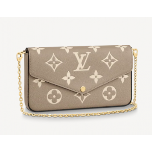 Geantă Louis Vuitton Original POCHETTE FELICIE cu lanț M69977 gri