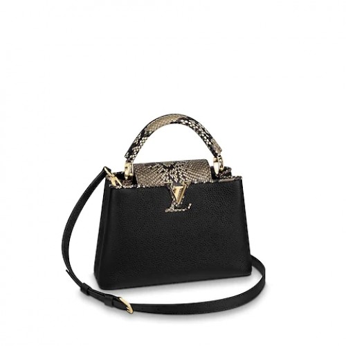 Louis Vuitton Original Taurillon piele CAPUCINES BB M95509 negru