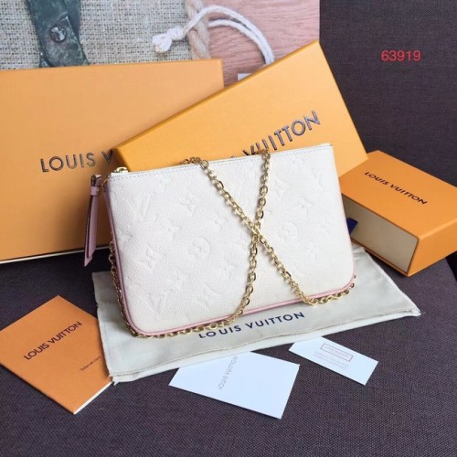 Louis Vuitton PUNGĂ CU FERMOAR DUBLU M63919 albă