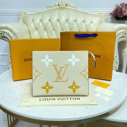 Geantă de călătorie Louis Vuitton MM M80504 Crem Șofran