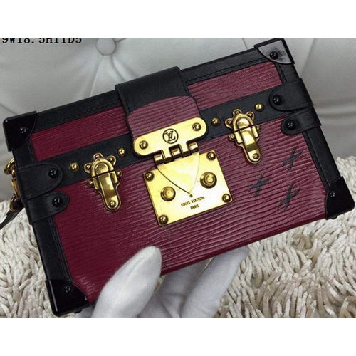 Geantă Louis Vuitton Petite Malle Epi din piele M94219 Burgundy