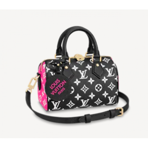 Louis Vuitton SPEEDY BANDOULIERE 20 M46088 Negru Alb Roz