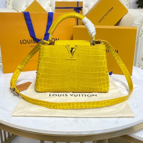 Louis Vuitton piele de crocodil CAPUCINES BB M81190 galben