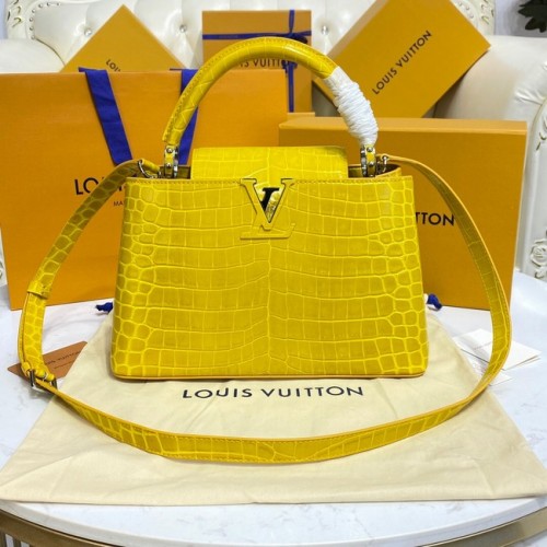 Louis Vuitton piele de crocodil CAPUCINES M48866 galben