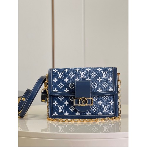 Geantă de călătorie Louis Vuitton din denim M59631 albastră