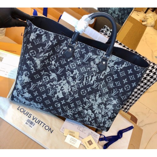 Geantă Louis Vuitton Monogram Pastel Nior Grand Sac Denim M57284 Negru