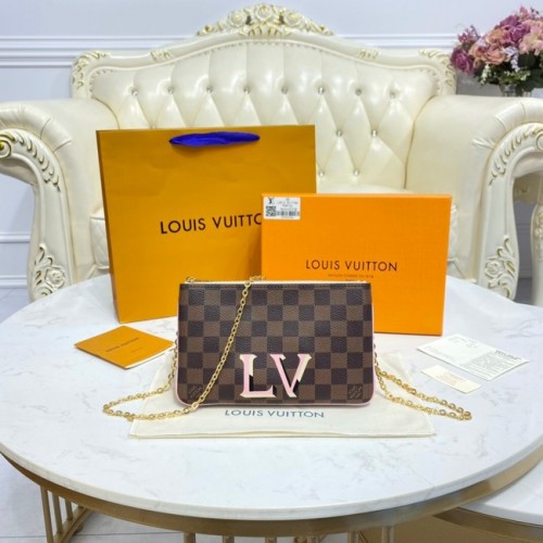 Louis Vuitton Damier Ebene Pânză BUȘETĂ DUBLĂ FERMOARE M80084