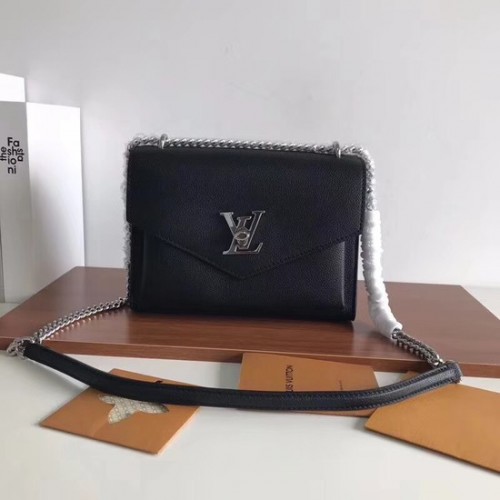 Louis vuitton Geantă de seară din piele originală Clutch Love Note MYLOCKME BB M51418 neagră
