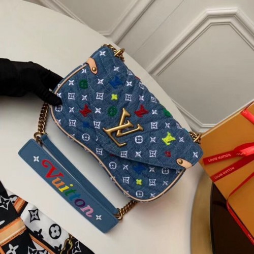 Geantă Louis Vuitton Original NEW WAVE Medium M53692 Albastră