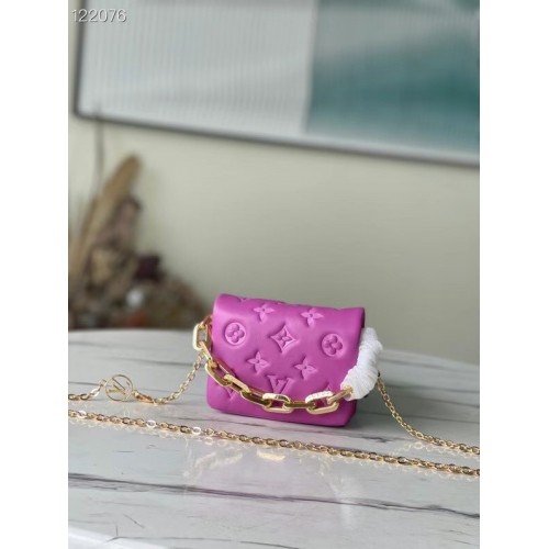 Portofel Louis Vuitton cu curea Bubblegram M81125 Fuchsia