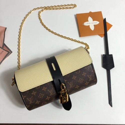 Husă ochelari Louis vuitton cu monogramă din pânză M43903 alb-crem