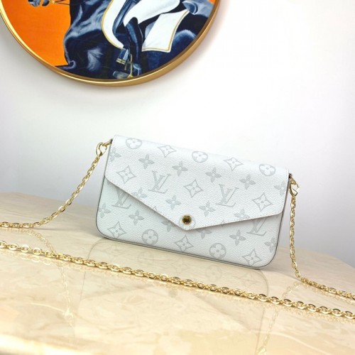 Geantă Louis Vuitton originală cu lanț M61276 albă