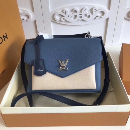 Louis vuitton original MY LOCKME M54849 albastru și alb
