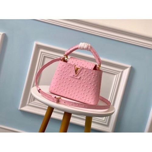 Louis vuitton model original de struț CAPUCINES Mini M44611 Eau de Rose