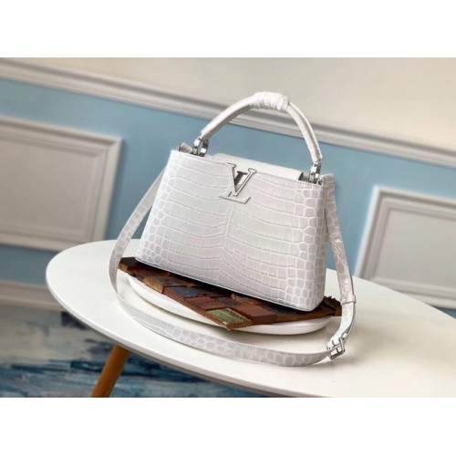 Louis vuitton original crocodil CAPUCINES PM M53665 crem