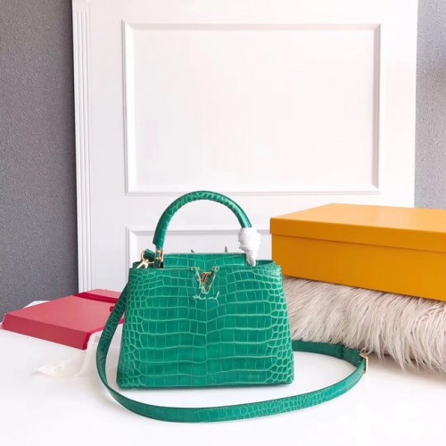 Louis vuitton original crocodil CAPUCINES PM M94587 verde