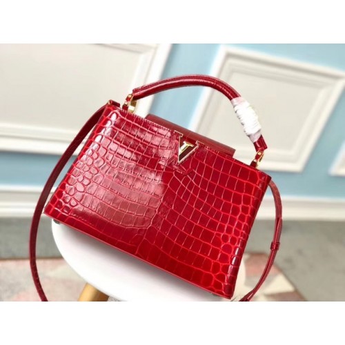 Louis vuitton original crocodil CAPUCINES PM N93163 roșu