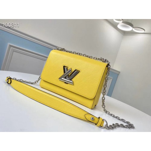 Geantă Louis Vuitton originală din piele epi TWIST MM M66119 galbenă