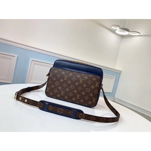 Geantă de umăr Louis vuitton originală cu monogramă din pânză M51478 albastră
