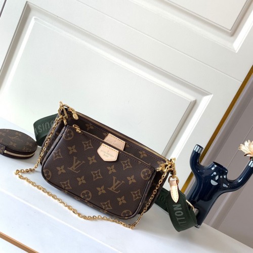 Geantă de umăr Louis Vuitton originală din pânză cu monogramă ACCESORII MULTI-BUZONETE M44813 Verde