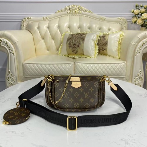 Geantă de umăr Louis vuitton originală din pânză cu monogramă, accesorii multi-buzunare M44813 Negru