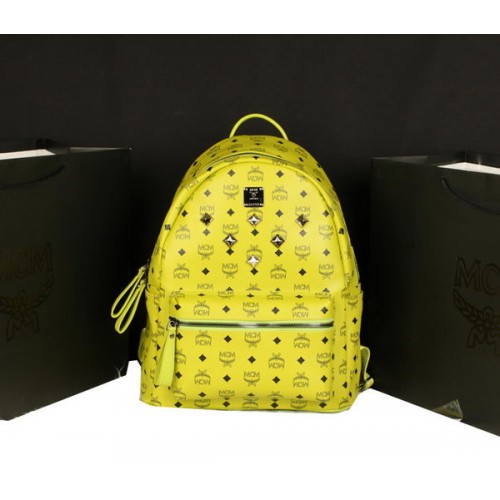 Rucsac MCM Stark Jumbo din piele de vițel 8006 Lemon