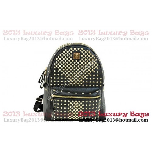 Rucsac MCM Stark din piele granulată neagră