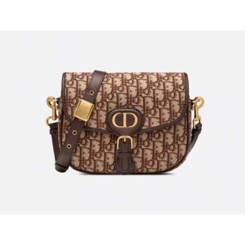 Geantă medie Dior Bobby, maro, Dior Oblique Jacquard M9319U