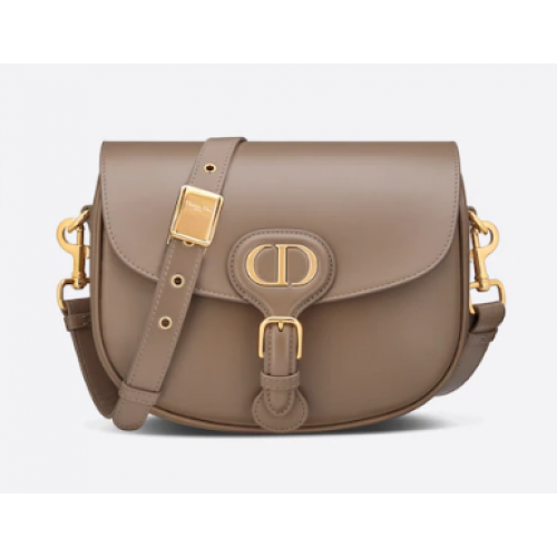 Geantă medie Dior Bobby, piele de vițel caldă, culoare taupe, tip cutie, M9319U