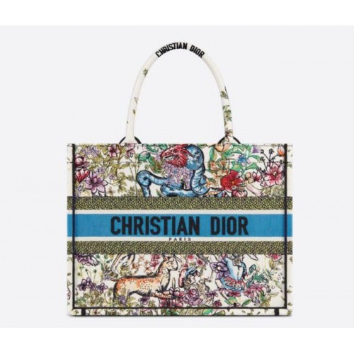 Geantă medie Dior Book Tote Latte cu broderie D-Constellation M1296ZRUV-4