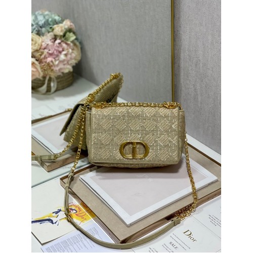 GEANTĂ DIOR CARO MEDIE Broderie tweed Macrocannage maro M9242