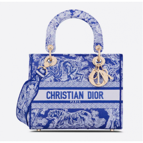 GEANT D-LITE MEDIUM LADY Albastru fluorescent Toile de Jouy Reverse Broderie M0565OROC