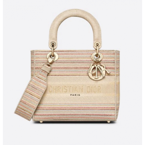 GEANTĂ MEDIE LADY D-LITE Dungi Multicolore Broderie M0565ORFO