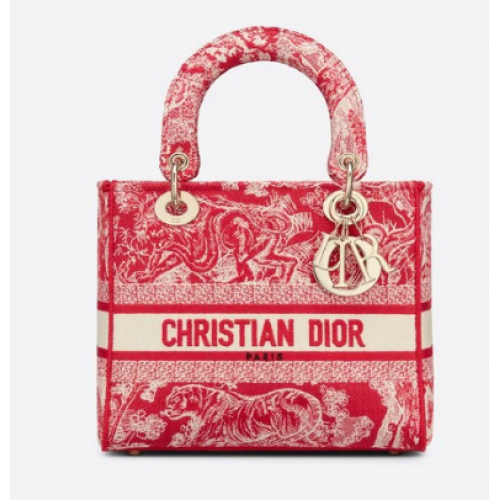 GEANT D-LITE MEDIUM LADY Raspberry Toile de Jouy Reverse Broderie M0565OR