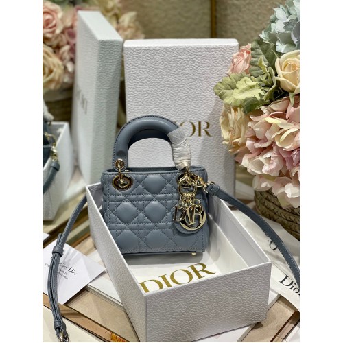 MICRO DIORAMOUR LADY DIOR BAG S08568 Metal auriu gri