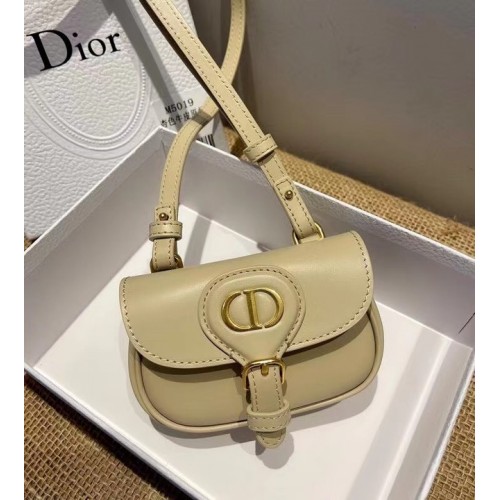 MINI GEANTĂ DIOR BOBBY, culoare taupe cald, piele de vițel S5109U, crem